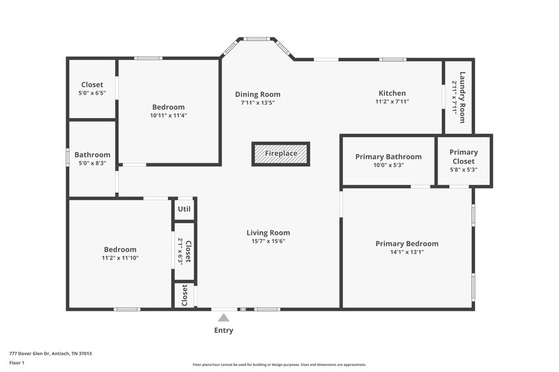 1,875/Mo, 777 Dover Glen Dr Antioch, TN 37013 Floor Plan View