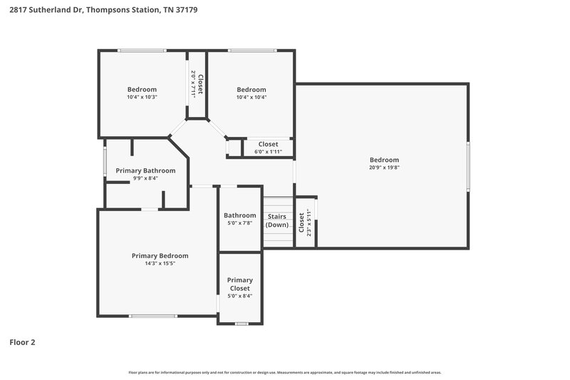 2,400/Mo, 2817 Sutherland Dr Thompsons Station, TN 37179 Floor Plan View 2