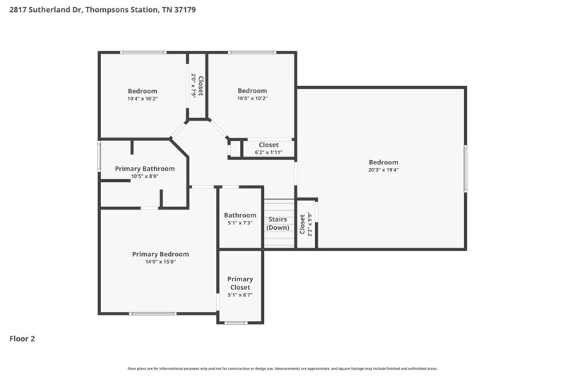 4,510/Mo, 2817 Sutherland Dr Thompsons Station, TN 37179 Floorplan View 2
