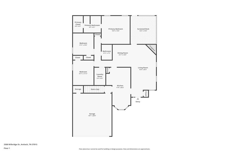 2,900/Mo, 3308 Milbridge Dr Antioch, TN 37013 Floor Plan View