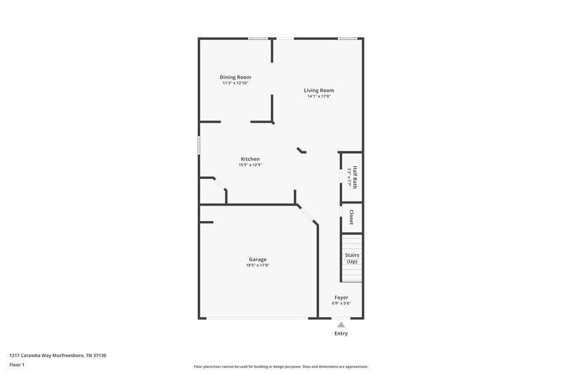 2,300/Mo, 1217 Catawba Way Murfreesboro, TN 37130 Floor Plan View