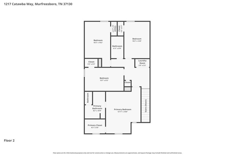 2,255/Mo, 1217 Catawba Way Murfreesboro, TN 37130 Floor Plan View 2