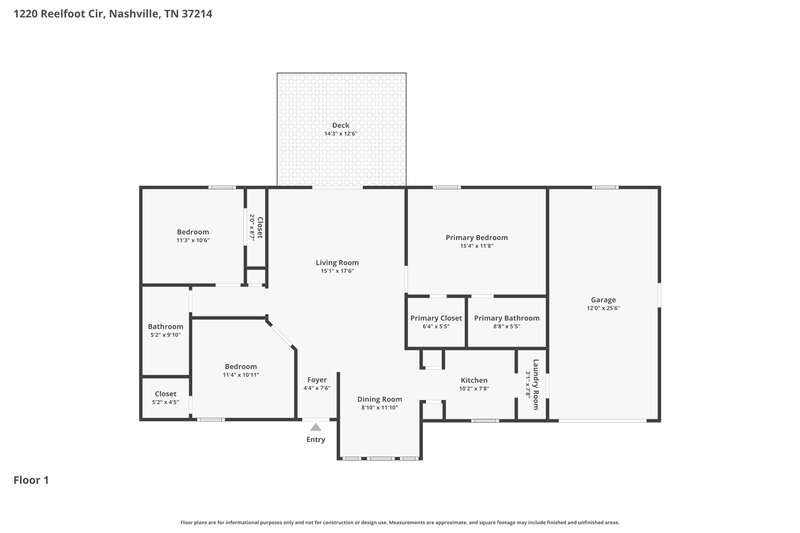 2,020/Mo, 1220 Reelfoot Cir Nashville, TN 37214 Floor Plan View