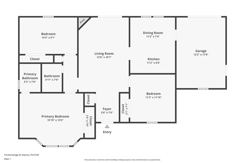 1,940/Mo, 116 Hermitage Dr Smyrna, TN 37167 Floorplan View