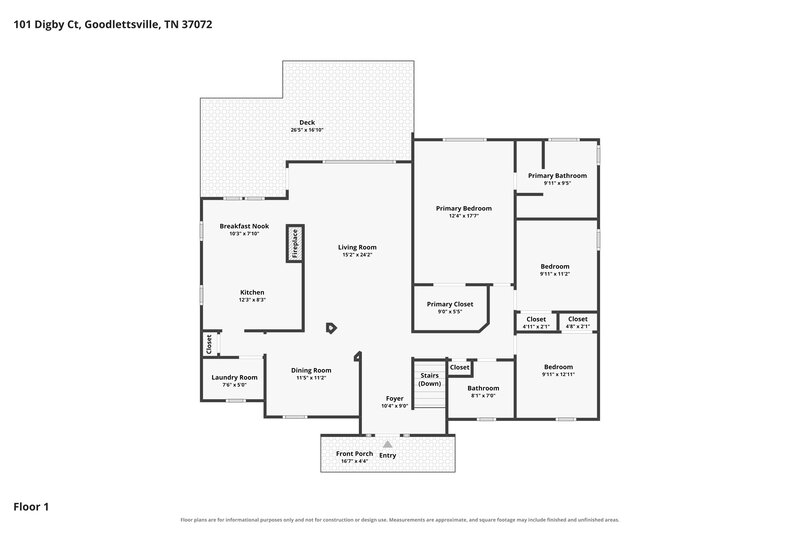 2,605/Mo, 101 Digby Ct Goodlettsville, TN 37072 Floorplan View