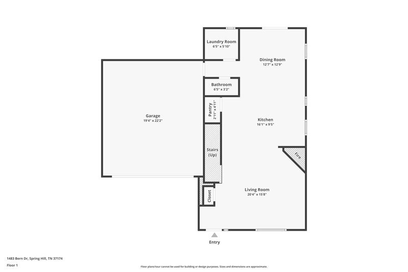 2,480/Mo, 1483 Bern Dr Spring Hill, TN 37174 Floor Plan View