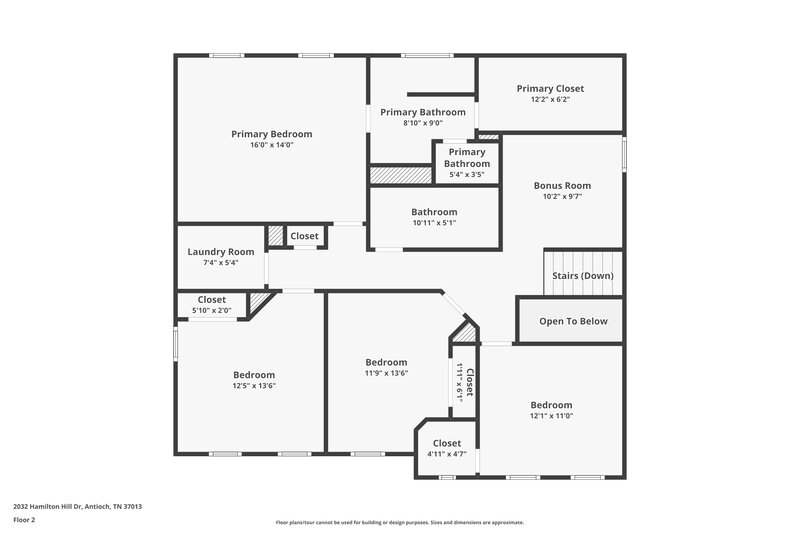 2,540/Mo, 2032 Hamilton Hill Dr Antioch, TN 37013 Floor Plan View 2