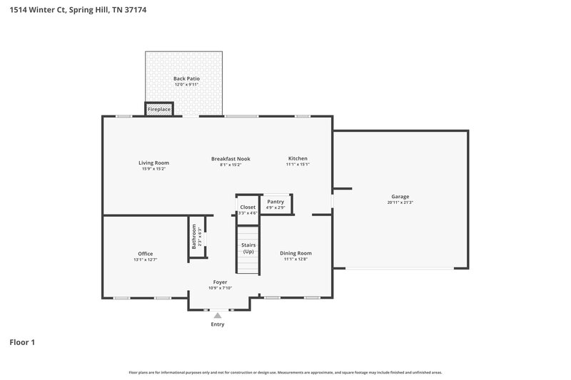 2,320/Mo, 1514 Winter Ct Spring Hill, TN 37174 Floor Plan View