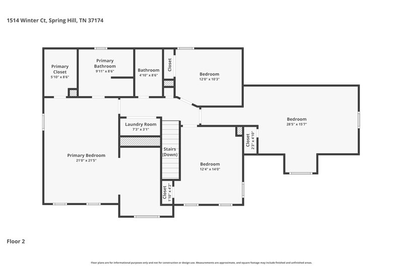2,320/Mo, 1514 Winter Ct Spring Hill, TN 37174 Floor Plan View 2