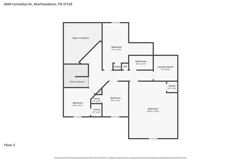 2,515/Mo, 5049 Cornelius Dr Murfreesboro, TN 37129 Floor Plan View 2