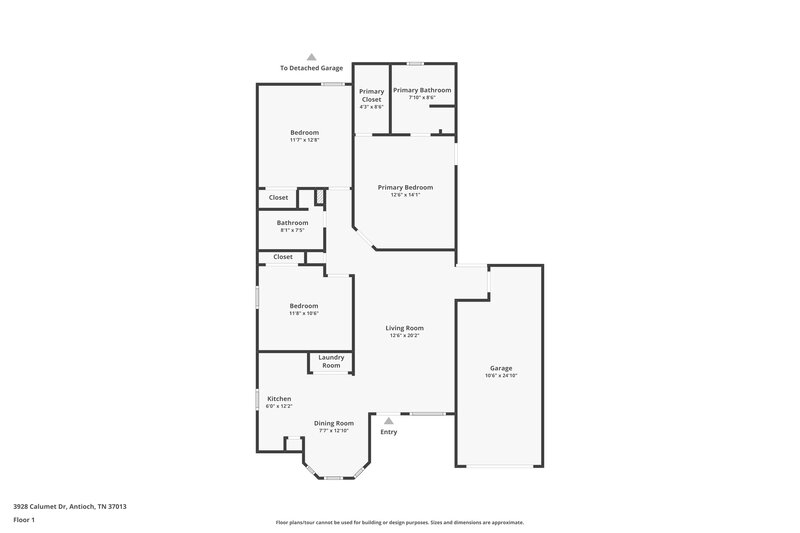 1,765/Mo, 3925 Calumet Dr Antioch, TN 37013 Floor Plan View