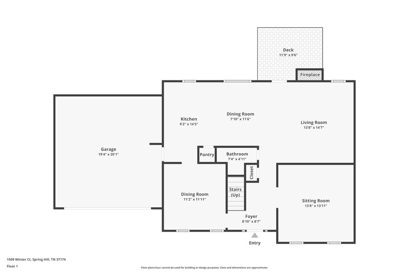 2,385/Mo, 1509 Winter Ct Spring Hill, TN 37174 Floorplan View