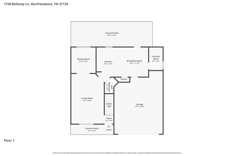 2,530/Mo, 1728 Bellamy Ln Murfreesboro, TN 37128 Floor Plan View