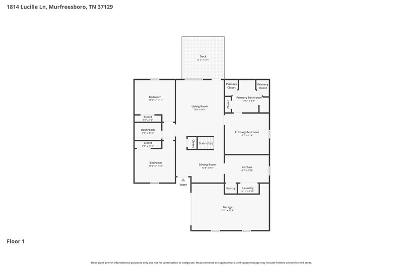 2,395/Mo, 1814 Lucille Ln Murfreesboro, TN 37129 Floor Plan View