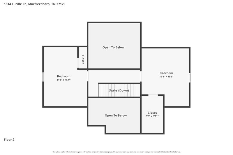 2,395/Mo, 1814 Lucille Ln Murfreesboro, TN 37129 Floor Plan View 2