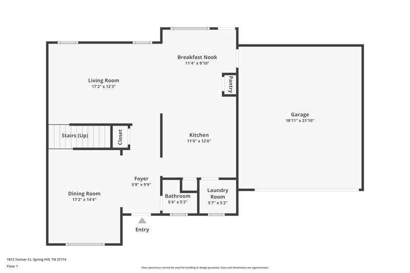2,000/Mo, 1812 Tanner Ct Spring Hill, TN 37174 Floor Plan View