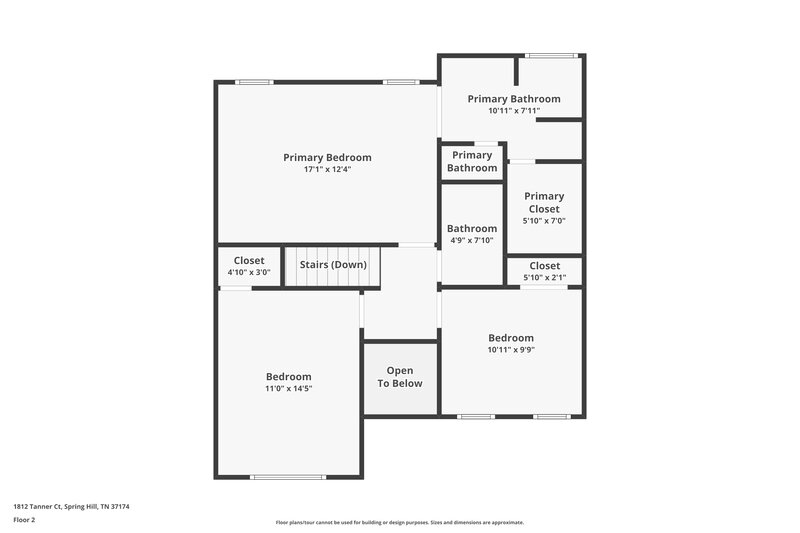 2,000/Mo, 1812 Tanner Ct Spring Hill, TN 37174 Floor Plan View 2