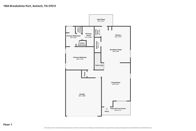2,640/Mo, 1964 Brookshine Port Antioch, TN 37013 Floorplan View