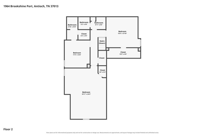 2,640/Mo, 1964 Brookshine Port Antioch, TN 37013 Floorplan View 2