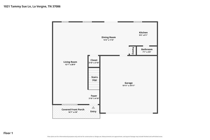 2,045/Mo, 1021 Tammy Sue Ln La Vergne, TN 37086 Floor Plan View
