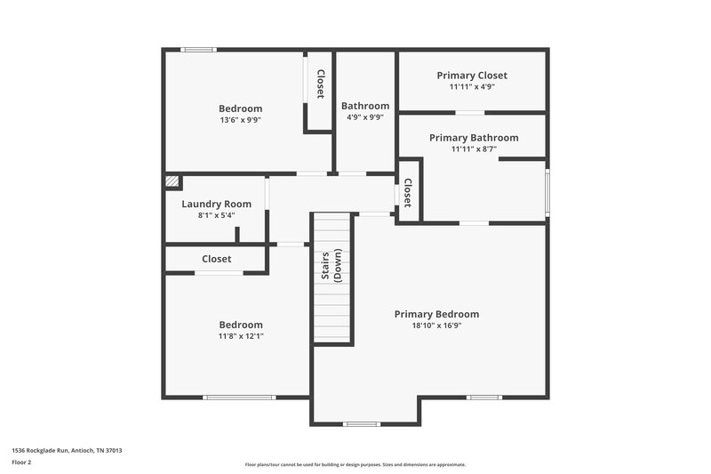 1,975/Mo, 1536 Rockglade Run Antioch, TN 37013 Floor Plan View 2