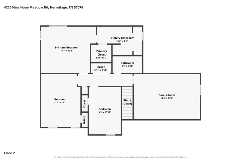2,435/Mo, 4200 New Hope Meadow Rd Hermitage, TN 37076 Floor Plan View 2