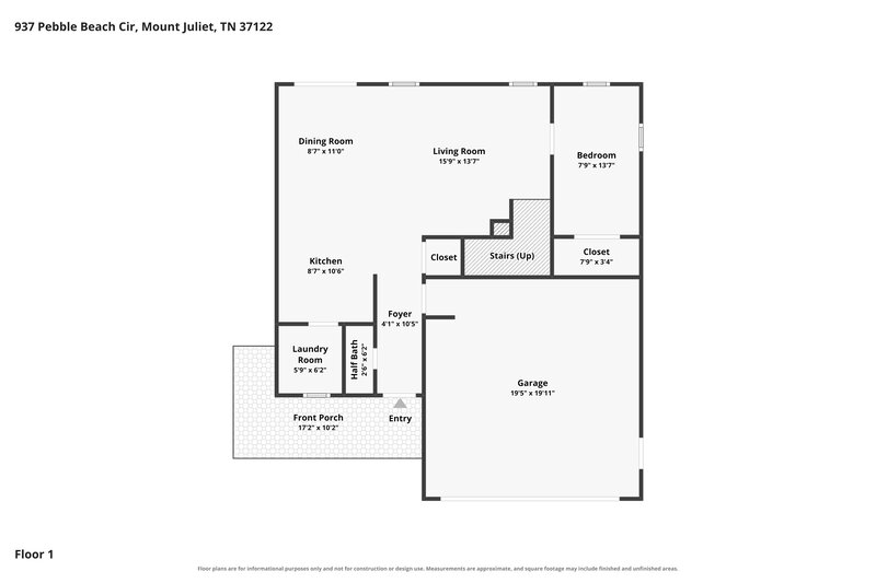 2,305/Mo, 937 Pebble Beach Cir Mount Juliet, TN 37122 Floorplan View
