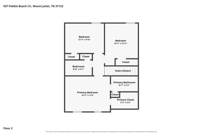 2,305/Mo, 937 Pebble Beach Cir Mount Juliet, TN 37122 Floorplan View 2
