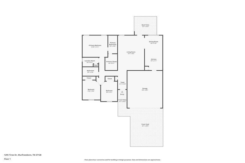 1,805/Mo, 1295 Tiree Dr Murfreesboro, TN 37128 Floor Plan View