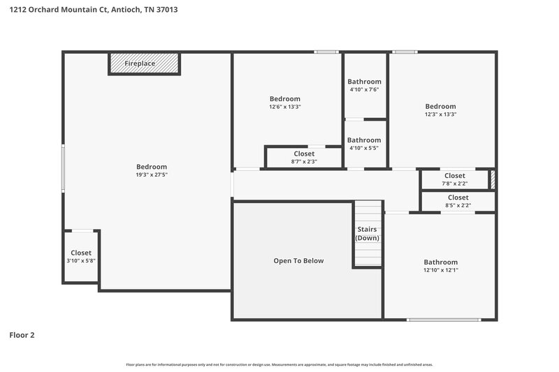 2,915/Mo, 1212 Orchard Mountain Ct Antioch, TN 37013 Floor Plan View