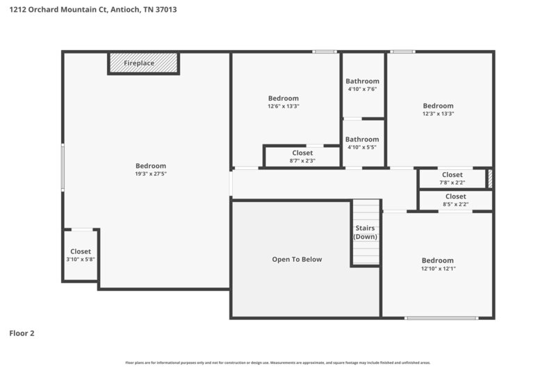2,465/Mo, 1212 Orchard Mountain Ct Antioch, TN 37013 Floorplan View