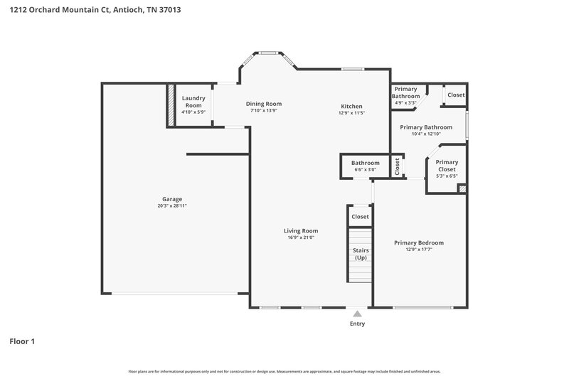 2,465/Mo, 1212 Orchard Mountain Ct Antioch, TN 37013 Floorplan View 2