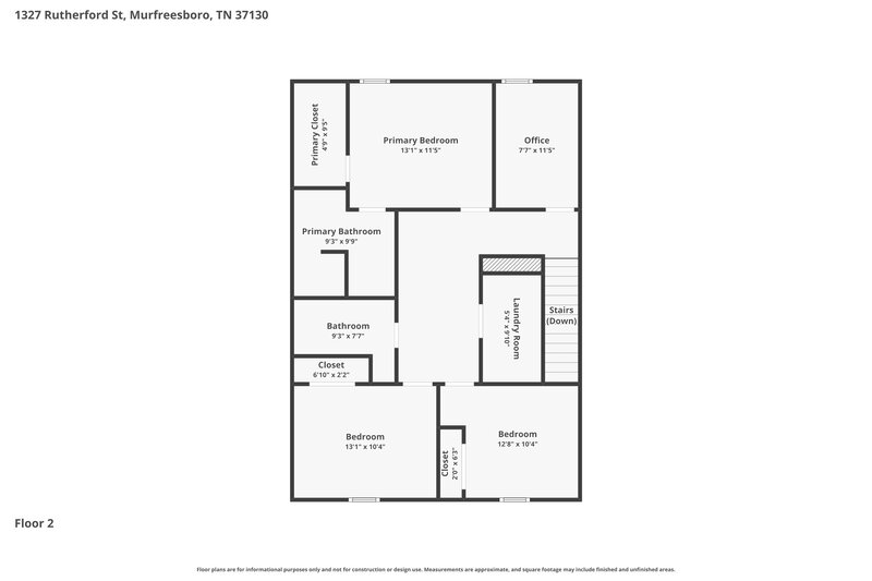 2,205/Mo, 1327 Rutherford St Murfreesboro, TN 37130 Floor Plan View 2