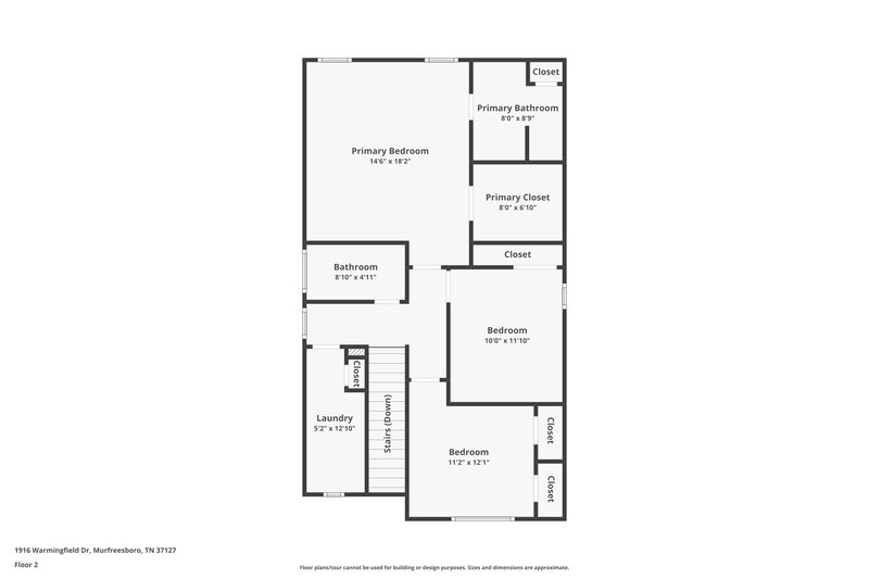 2,170/Mo, 1916 Warmingfield Dr Murfreesboro, TN 37127 Floor Plan View 2