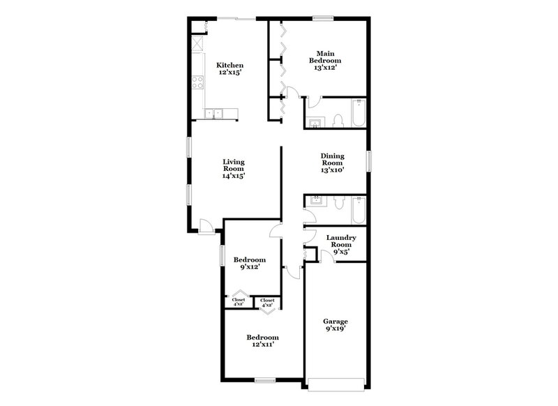 1,900/Mo, 2877 Creekbend Dr Nashville, TN 37207 Floor Plan View