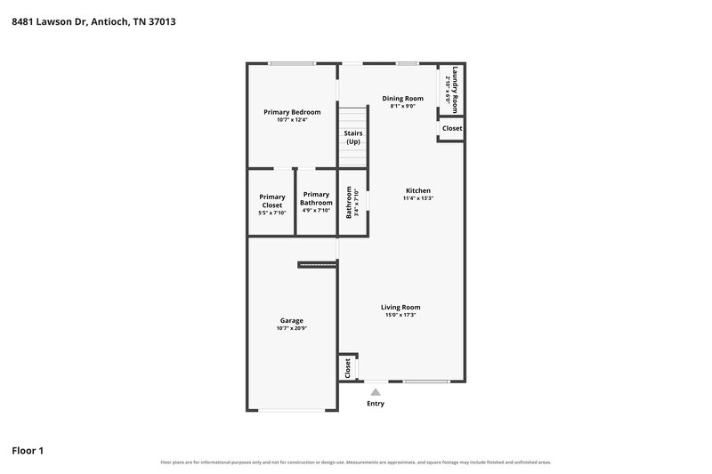 2,130/Mo, 8481 Lawson Dr Antioch, TN 37013 Floor Plan View