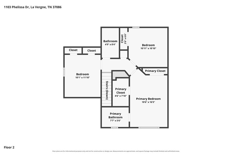 1,895/Mo, 1103 Phelissa Dr La Vergne, TN 37086 Floor Plan View 2