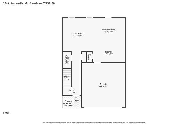 2,220/Mo, 2240 Lismore Dr Murfreesboro, TN 37130 Floor Plan View