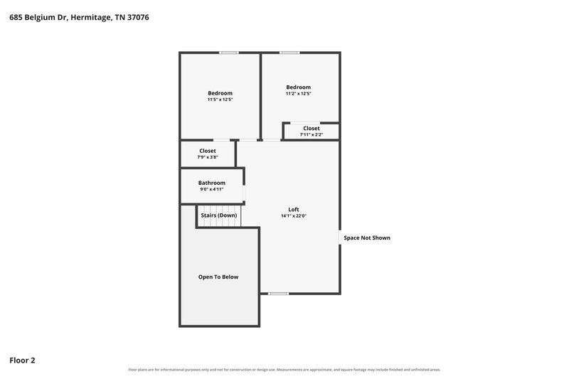 2,125/Mo, 685 Belgium Dr Hermitage, TN 37076 Floor Plan View 2