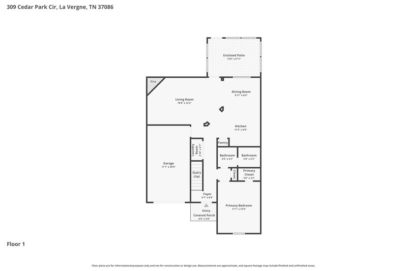 1,940/Mo, 309 Cedar Park Cir La Vergne, TN 37086 Floor Plan View