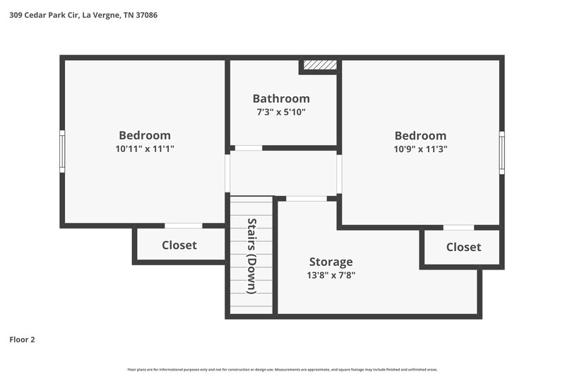 1,940/Mo, 309 Cedar Park Cir La Vergne, TN 37086 Floor Plan View 2