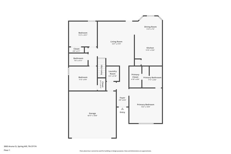 2,095/Mo, 3003 Aruna Ct Spring Hill, TN 37174 Floor Plan View