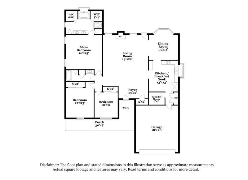3,400/Mo, 6149 Firelight Trail Antioch, TN 37013 Floorplan View