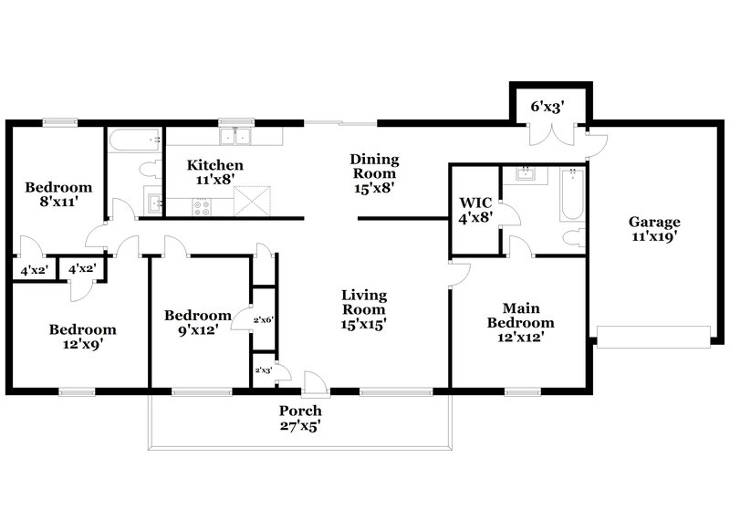 1,950/Mo, 1990 Bolden Dr Murfreesboro, TN 37127 Floorplan View