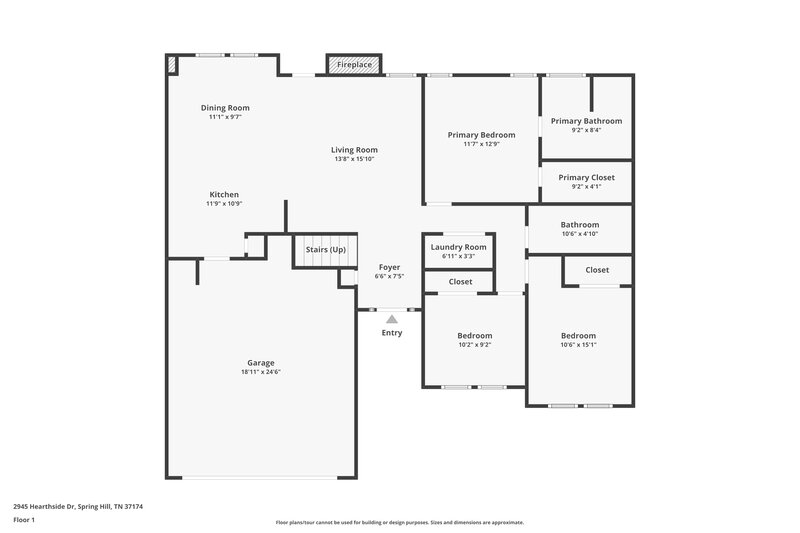 2,295/Mo, 2945 Hearthside Dr Spring Hill, TN 37174 Floor Plan View