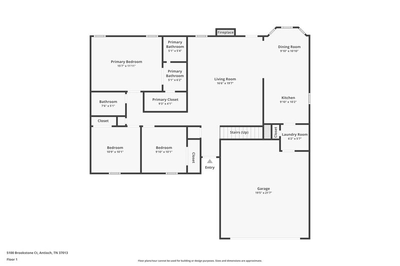 1,915/Mo, 5100 Brookstone Ct Antioch, TN 37013 Floorplan View