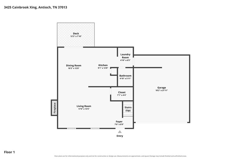 2,275/Mo, 3425 Cainbrook Crossing Antioch, TN 37013 Floor Plan View