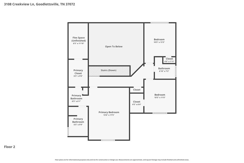 2,195/Mo, 3108 Creekview Ln Goodlettsville, TN 37072 Floor Plan View