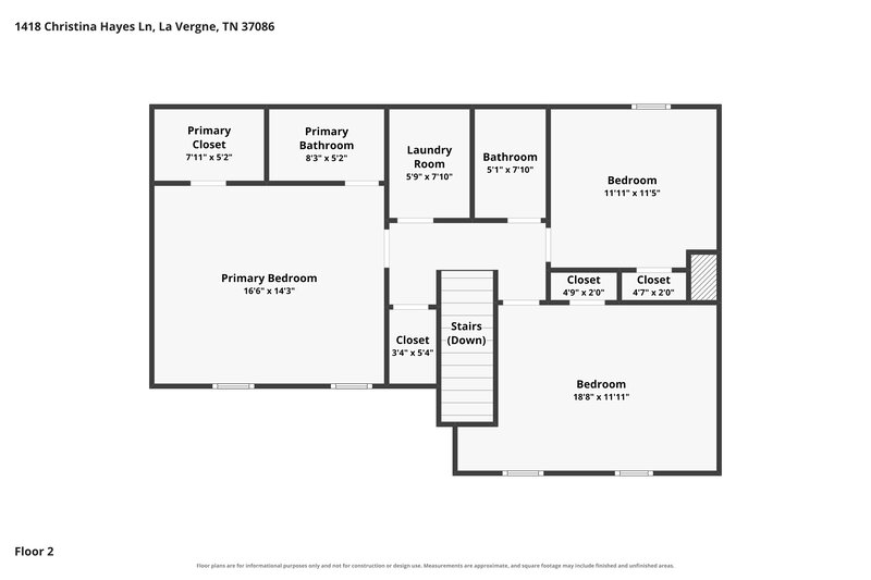 2,350/Mo, 1418 Christina Hayes Ln La Vergne, TN 37086 Floor Plan View 3