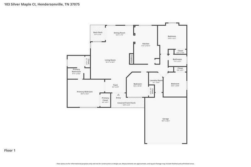 2,325/Mo, 103 Silver Maple Ct Hendersonville, TN 37075 Floor Plan View